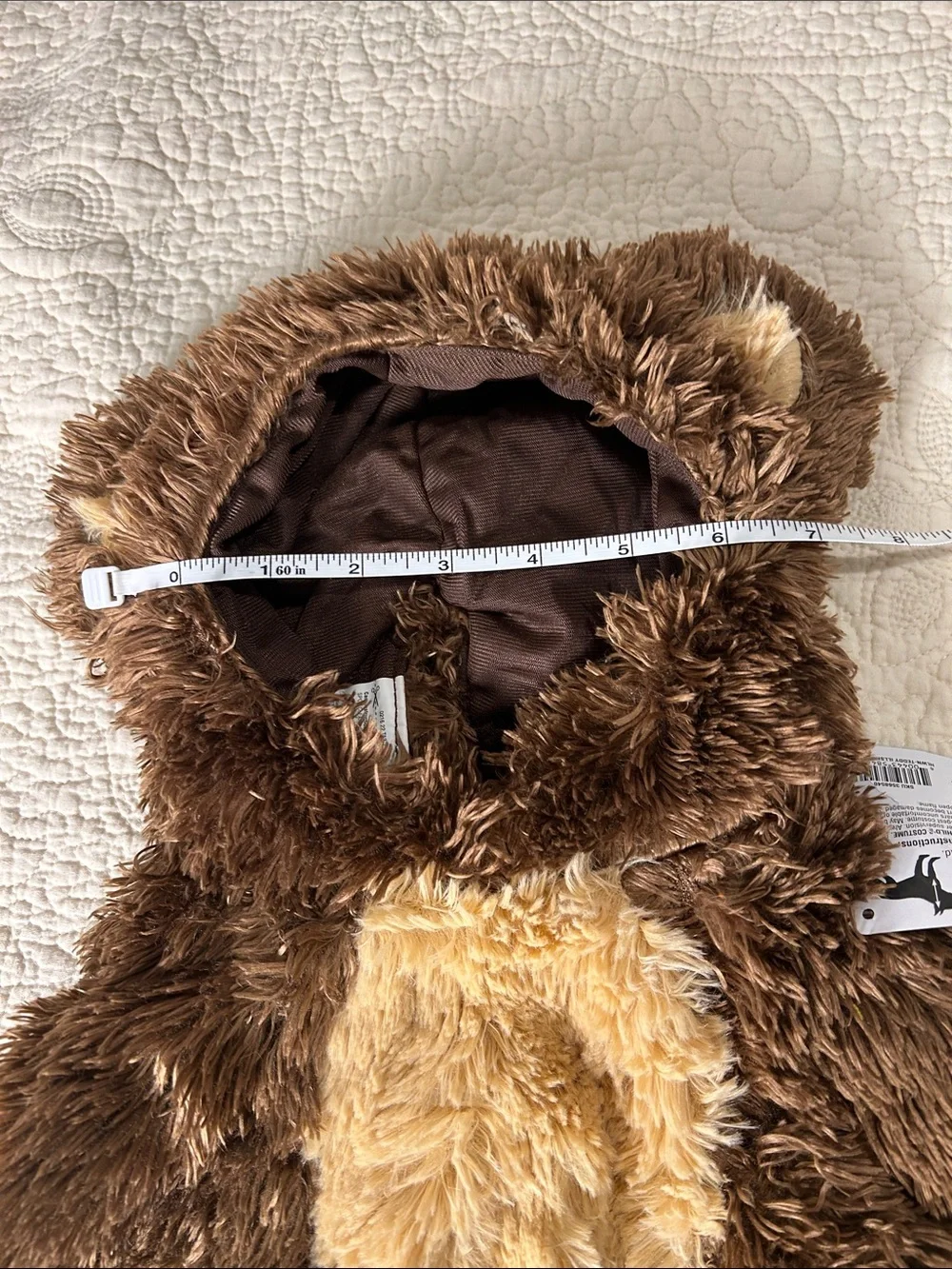 Bootique Brown and Cream Plush Pet Bear Costume Tag